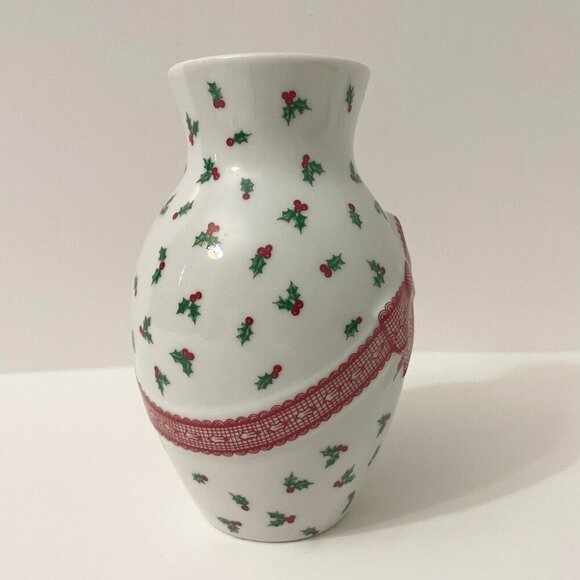 Vintage Himark Holidays Christmas Vase 5.5 Inch Tall Made in Japan - Picture 8 of 16